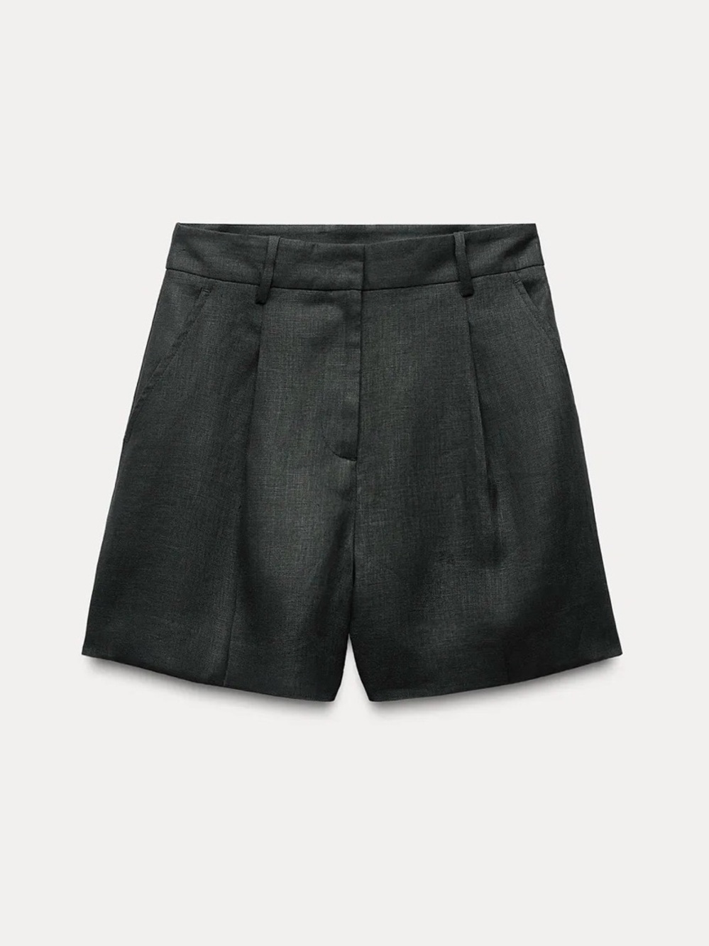 Zara Black Tailored High-Waist linen  Shorts xs